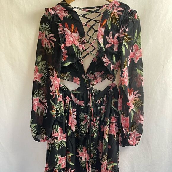 Black and Pink Floral Dress - Picture 12 of 12